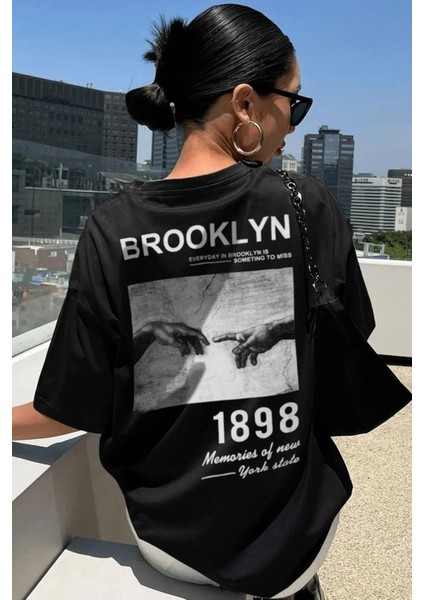Unisex 1898 Brooklyn Baskılı Tasarım Tshirt modelleri