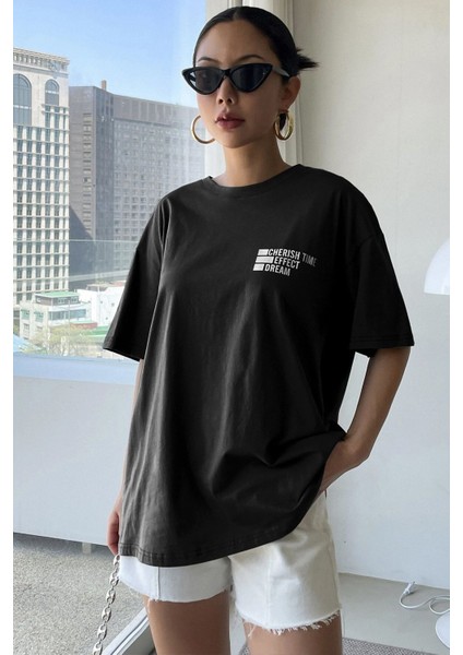 Unisex Cherish Time Effect Dream Baskılı Tasarım Tshirt modelleri