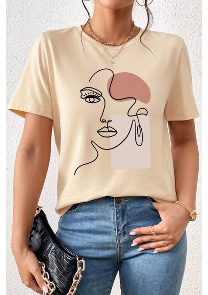 Unisex Make Up Siluet Baskılı Tasarım Tshirt fiyatları