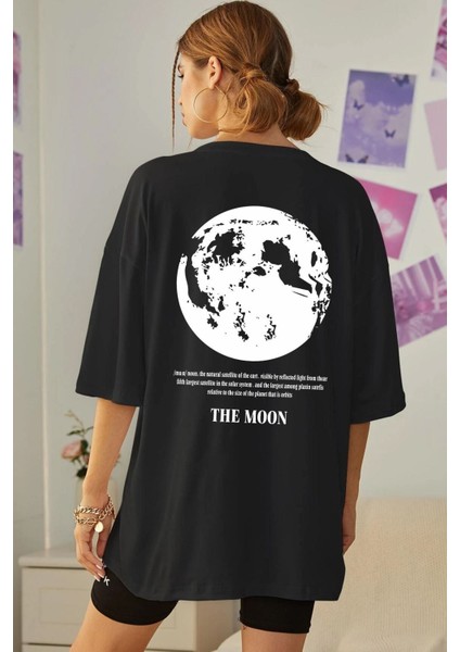 Unisex The Moon Baskılı Kısa Kol T-Shirt