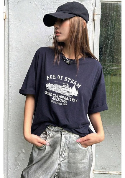 Unisex Age Of Steam Baskılı Tasarım Tshirt fiyatları