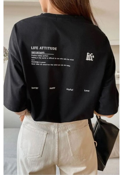 Unisex Life Baskılı Tasarım Tshirt