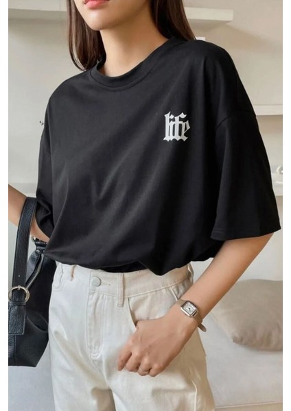 Unisex Life Baskılı Tasarım Tshirt fiyatları