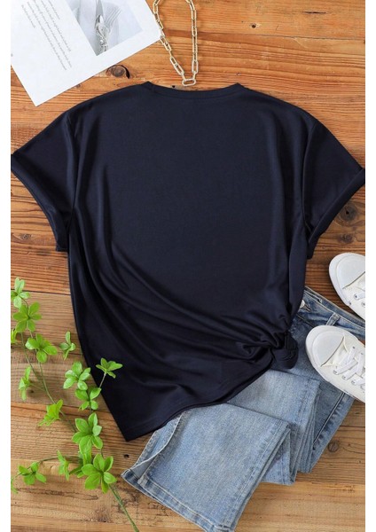 Unisex Kalp Baskılı Tasarım Tshirt