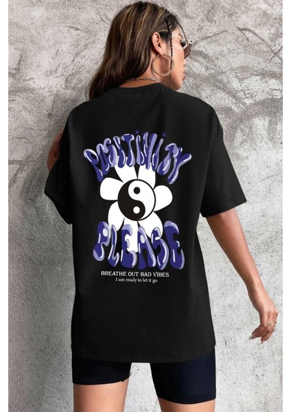 Unisex Positivity Tasarım Kısa Kol Tshirt