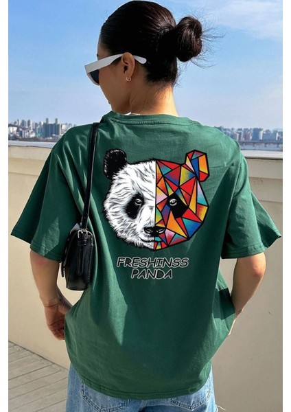 Unisex Panda Baskılı Tasarım T-Shirt