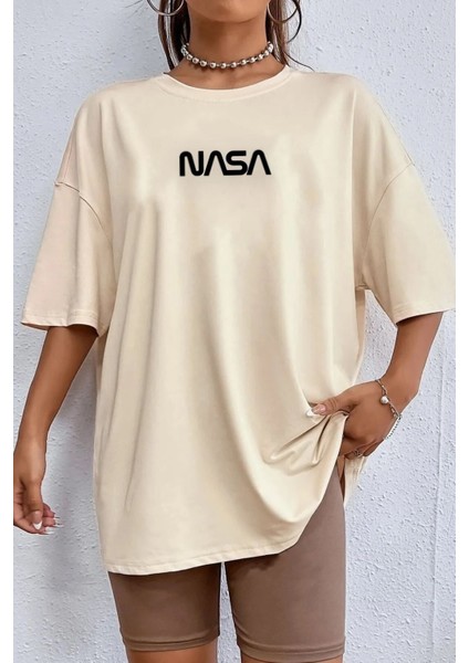 Unisex Nasa Baskılı Tasarım T-Shirt