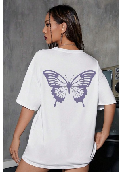 Unisex Butterfly Baskılı Tasarım T-Shirt