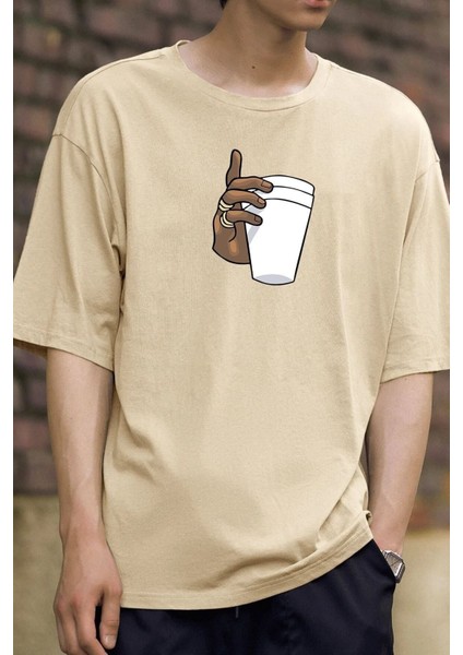 Unisex Tupac Coffee Baskılı Tasarım T-Shirt