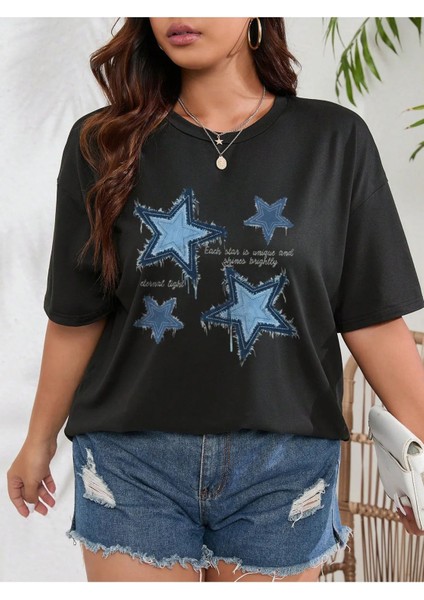 Unisex Pamuklu Eternal Light Ön Baskı Tasarım Kısa Kol Tshirt