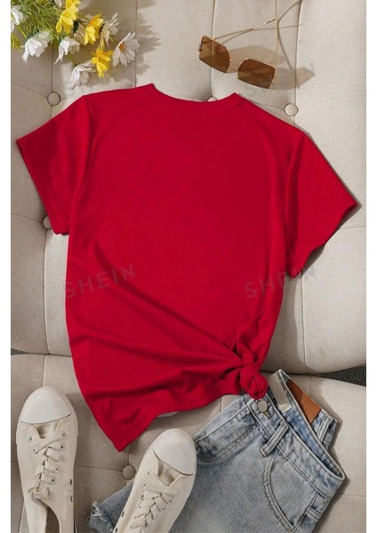 Unisex Pamuklu Ön Baskılı Papatya Kelebek Baskılı Kısa Kol T-Shirt fiyatları