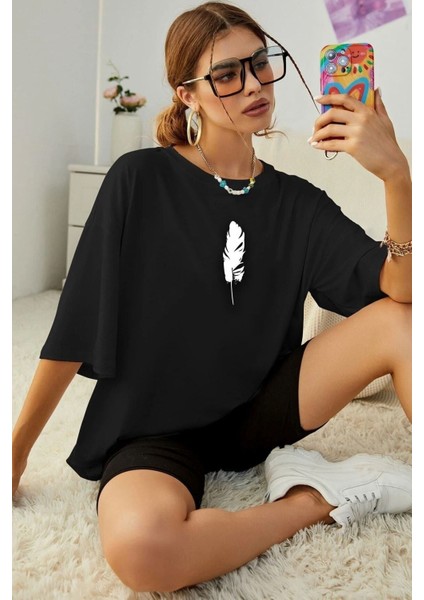 Unisex Tüy Baskılı Tasarım Tshirt