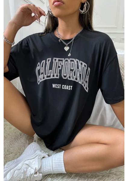 Unisex California West Coast Baskılı Tasarım Tshirt