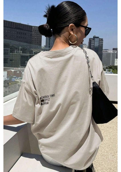 Unisex Cherish Time Effect Dream Baskılı Tasarım Tshirt