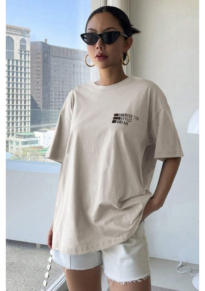 Unisex Cherish Time Effect Dream Baskılı Tasarım Tshirt modelleri
