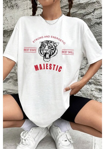 Unisex Majestic Baskılı Tasarım Tshirt