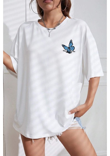 Unisex Kelebek Baskılı Tasarım Tshirt fiyatları