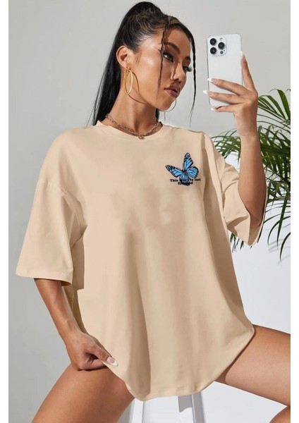 Unisex Kelebek Baskılı Tasarım Tshirt fiyatları