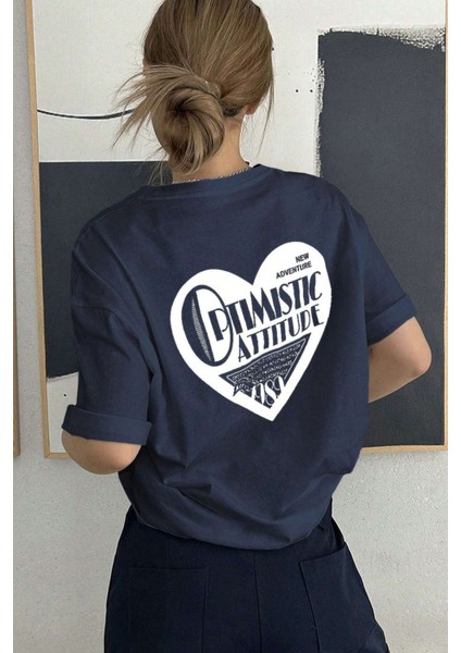 Unisex Optimistic Baskılı Tasarım Tshirt