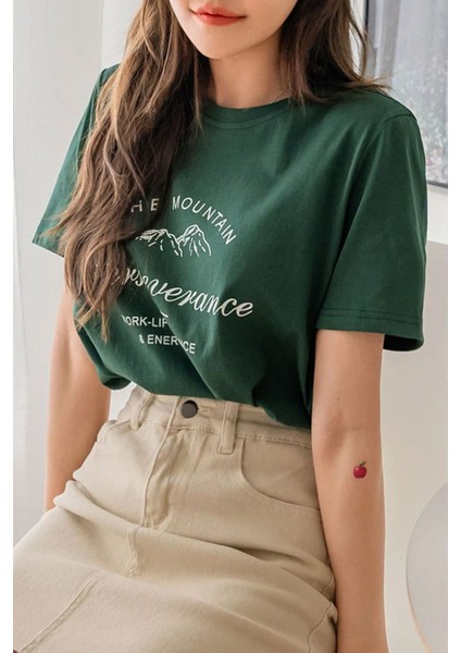 Unisex The Mountain Baskılı Tasarım Tshirt modelleri