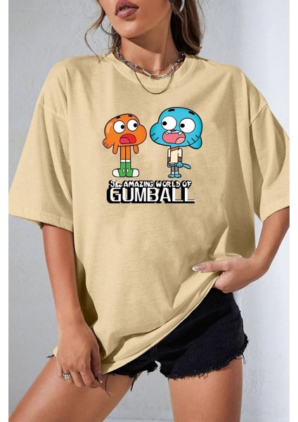 Unisex Gumball Baskılı Tasarım T-Shirt