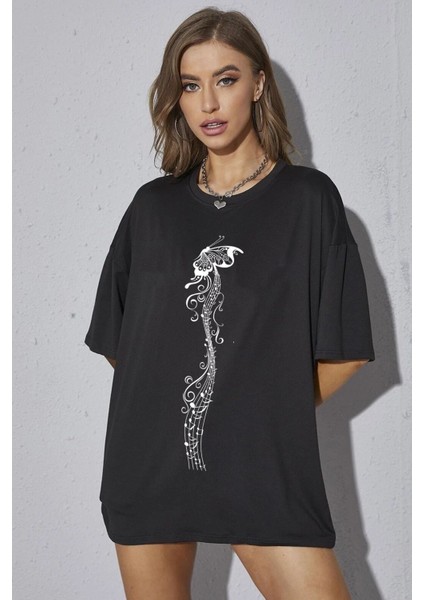 Unisex Butterfly Song Baskılı Tasarım Tshirt