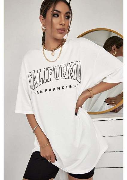 Unisex California Baskılı Tasarım Tshirt
