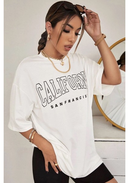 Unisex California Baskılı Tasarım Tshirt modelleri