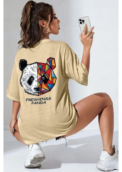 Unisex Panda Baskılı Tasarım T-Shirt