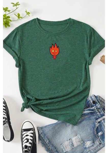 Unisex Ateş Avatar Baskılı Tasarım Tshirt