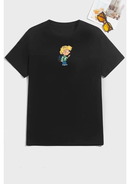 Unisex Cedric Üzümlü Kekim Baskılı Kısa Kol T-Shirt
