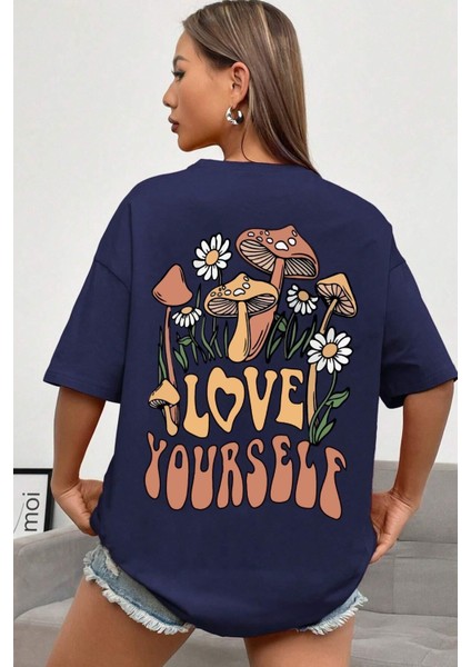 Unisex Love Yourself Sırt Baskılı Tasarım T-Shirt