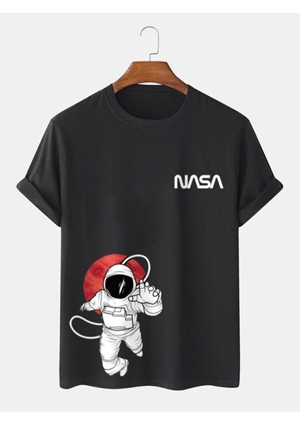 Kısa Kol Nasa Baskılı Tshirt