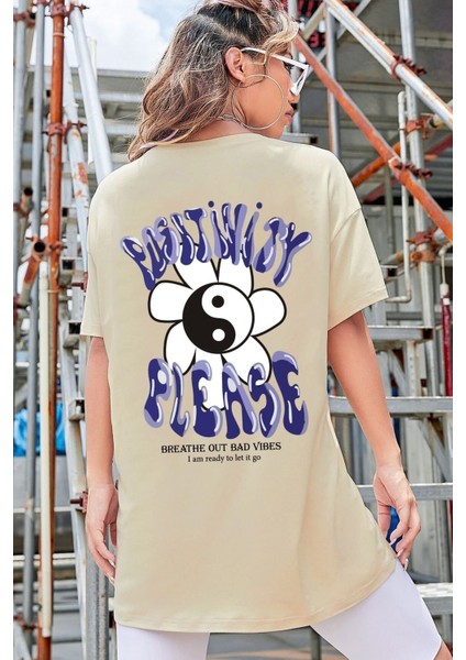 Unisex Positivity Baskılı Tasarım T-Shirt