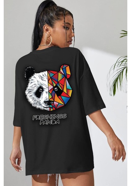 Unisex Panda Baskılı Kısa Kol T-Shirt