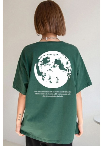 Unisex The Moon Baskılı Tasarım T-Shirt
