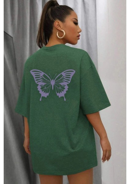 Unisex Butterfly Baskılı Tasarım T-Shirt