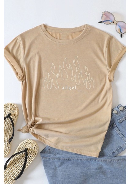 Unisex White Baskılı Kısa Kol T-Shirt