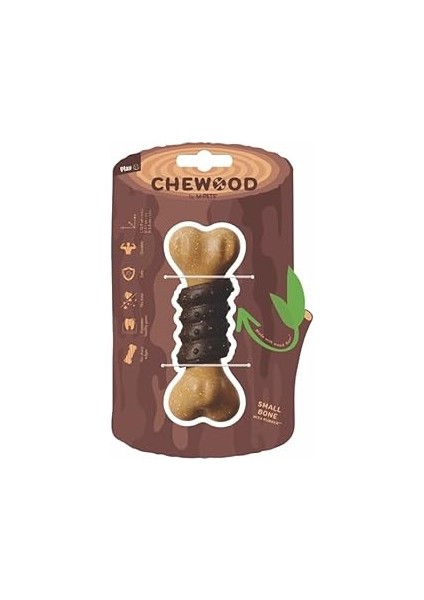 M-Pets Chewood Small Bone With Rubber Köpek Oyuncağı S
