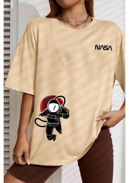 Unisex Nasa Baskılı Tasarım Tshirt