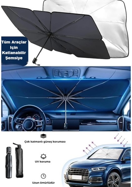Tüm Araçlar Için Katlanabilir Araba Camı Güneşlik - Ön Cam Için Uv Koruma Şemsiyesi, Isı Yalıtımı