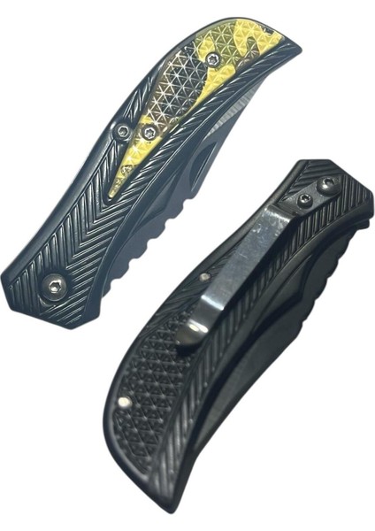 Mini Metal Kamp Cep Çakısı - Kemere Takılabilir Kamp Çakısı - Mini Av Bıçağı - Kartal Gagası Şekilli