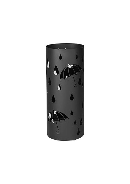 Songmics Metal Şemsiye Standı, Yuvarlak Şemsiye Standı, Çıkarılabilir Damlama Kasesi, Kancalı, 49 x