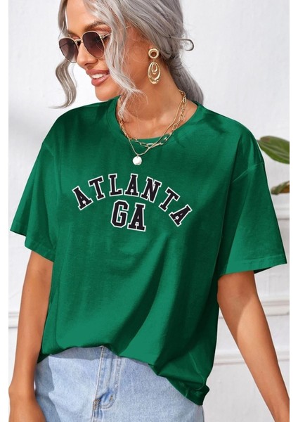 Unisex Atlanta Baskılı Tasarım T-Shirt