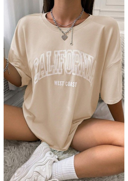 Unisex California West Coast Baskılı Tasarım Tshirt