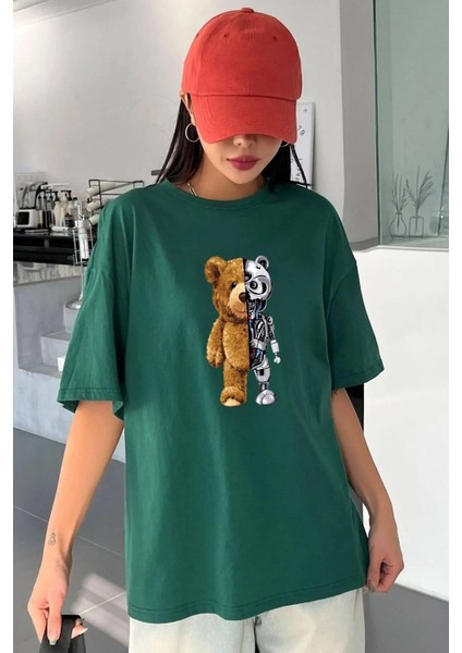 Unisex Boys Bear Baskılı Tasarım Tshirt
