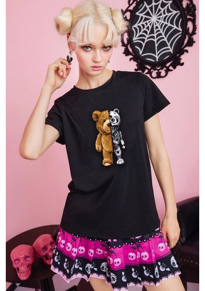Unisex Boys Bear Baskılı Tasarım Tshirt