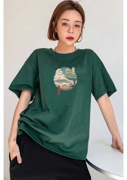 Unisex Neighbor's Ukiyo E Baskılı Tasarım T-Shirt