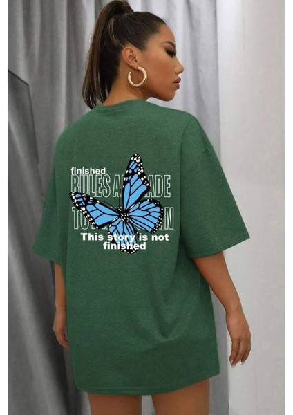 Unisex Kelebek Baskılı Tasarım Tshirt