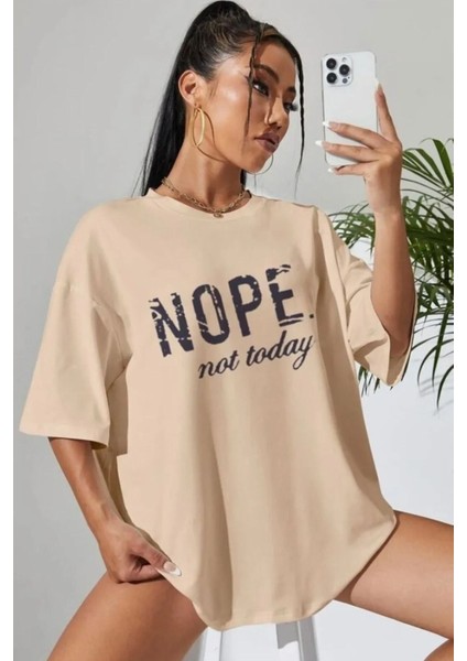 Unisex Not Today Baskılı Tasarım Tshirt